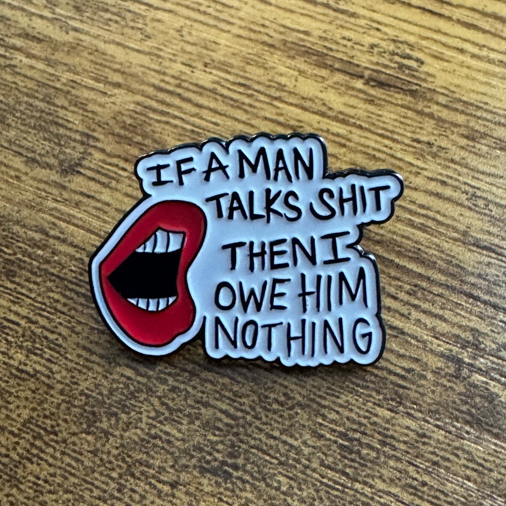 Taylor Swift Themed The Man Enamel Pin with Lyrics + Her in Eras Tour Look New